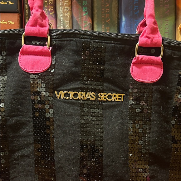 Victoria's Secret Black and Pink Sequin Tote - Picture 2 of 11
